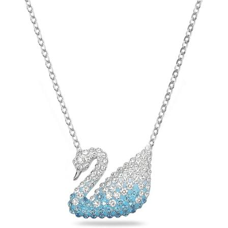 Iconic Swan Collection Halsband för kvinnor Blue Rhodium Plated