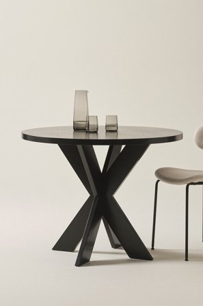 Jotex - Spisebord Ø 100 Cm Black mdf / metall - LUGNVIK - Kjøp Spisebord hos Jotex