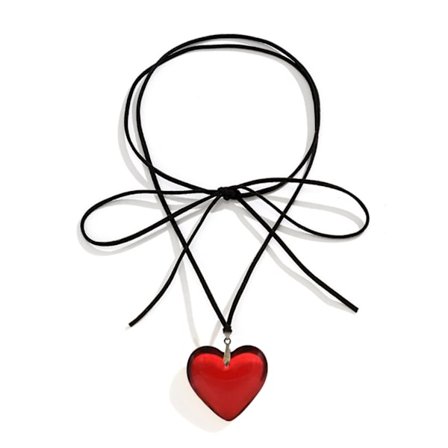 Goth Black Velvet Big Heart Pendant Choker Halsband för kvinnor eleganta smycken