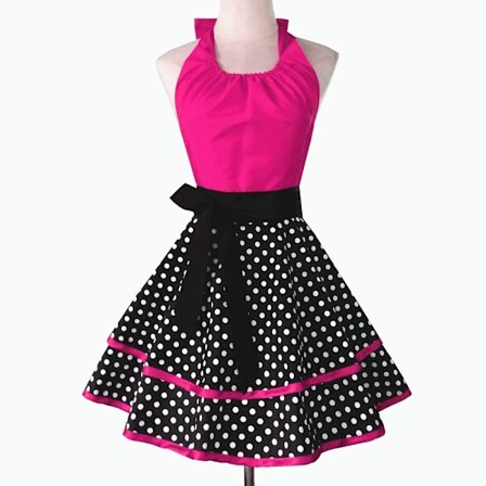 (Rose) 1 stk. Søtt Vintage Forkle Retro Stuepike Polkadot Kjøkken Forkle Polkadot Trykt Forkle Dame