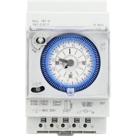 SUL181D Mekanisk Timer 15 Minutter 24 Timer Relé Tidsbryter 250VAC 16A-LAT