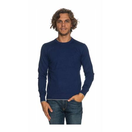 Armani, Round-neck Knitwear Blauw, Heren, Maat:M