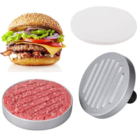 Burgerpressmaskin med 【100 vaxskivor】 - Non-stick Alumi