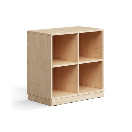 Regał szkolny CASPER, 4 przegrody, podstawa, brzoza