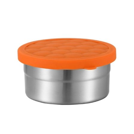 Matboks i rustfritt stål med silikonlokk, lekkasjesikre små matbeholdere, gjenbrukbar metallmatboks, stablebar oppbevaringsboks for barneskole