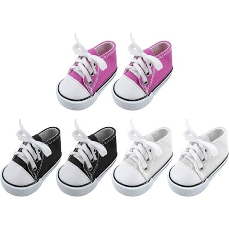 3 par Mini Sneakers Skor Vit Rosa Svart Tennis Skor för DIY Hantverk