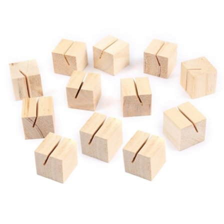3cm*3cm*3cm 12 st naturliga träbordskortshållare bordsnummer Sta