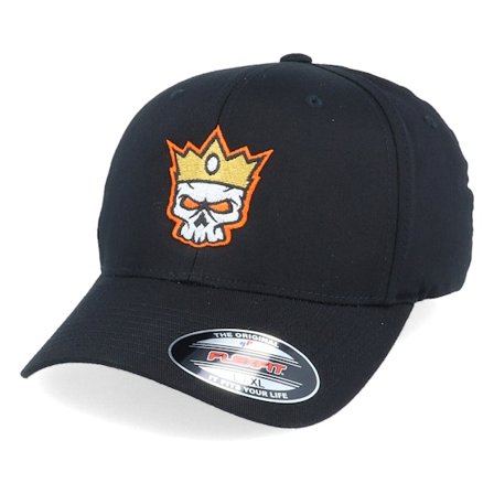 Iconic - Negro flexfit Gorra - Skull Crown Black Flexfit @ Hatstore