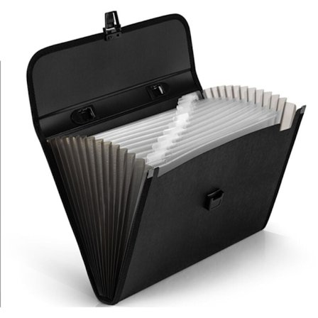 A4 Harmonika Fil Organizer, 13 Lommer med Låg, Udtrækkelig Papir Opbevaring til Kontor eller Hjem