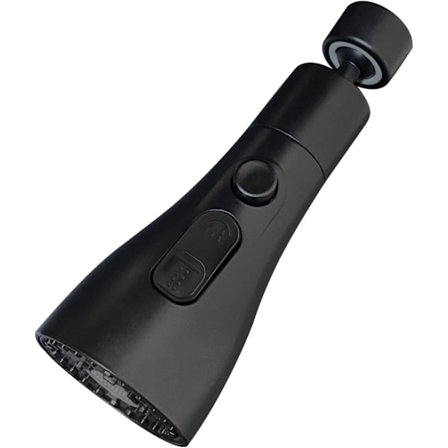 360° Roterande Köksblandare med 3 Lägen Kökskran Spruthuvud Spruthuvud Fäste Ersättning Kranhuvud Luftare, Svart[GKS]