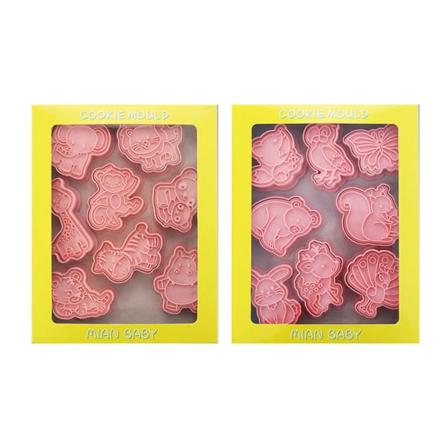 16 stykker Dyr formet DIY Cookie Cutters PP Materiale Pressbare kjekskuttere