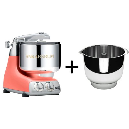 Ankarsrum Assistent AKM 6230 Kjøkkenmaskin + Original vispebolle, coral crush