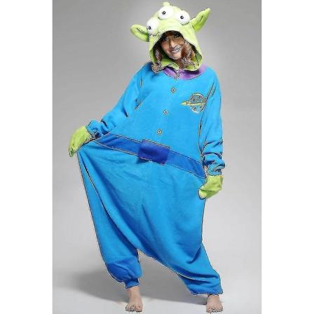 Halloween Unisex Onesie Kigurumi Fancy Dress Kostyme Hettegensere Pyjamas Sleep Wear-9-1 - Perfet Aliens XL for 180-190cm