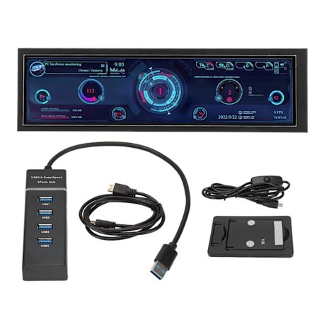 8,8-tommers PC Temp Monitor 1920x480 60Hz AIDA64 Sensor Panel Display CPU GPU SSD Temperaturdatamonitor for Windows Linux