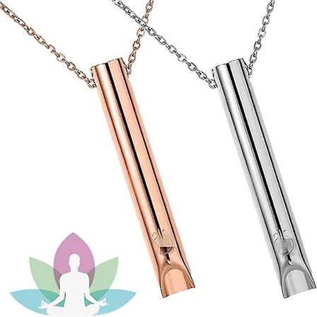 Angstlindrende halskæde i rustfrit stål, mindful vejrtrækningshalskæde til at slappe af og slappe af, panikangstlindrende meditationsværktøjer(sølv-