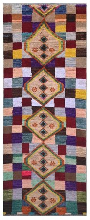 Handgeknoopt Moroccan Berber - Afghanistan 76X198 Bruin/Zwart