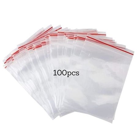 100 stk. Zip Lock-poser, gjenlukkbare poser, plast Zip Lock-poser, selvlukkende poser, glidelåsposer - 13*19 cm