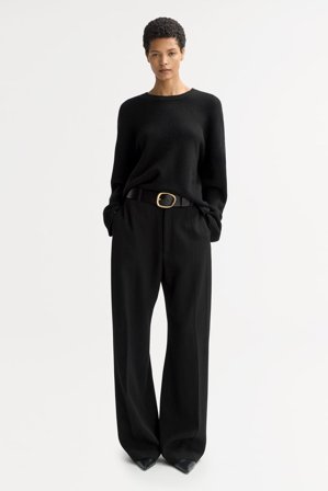 Soft Goat - Relaxed fit crewneck - Women cashmere sweater - S - Black