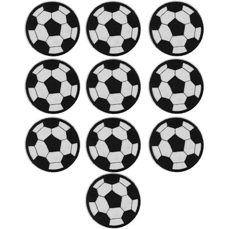 10 stk. fotballbroderi-lapper, fotball-lapper, strykejern på sy