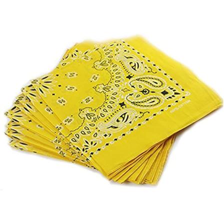 Sett med 12 originale paisley-bandanascarf i flere farger, 100 % bomull