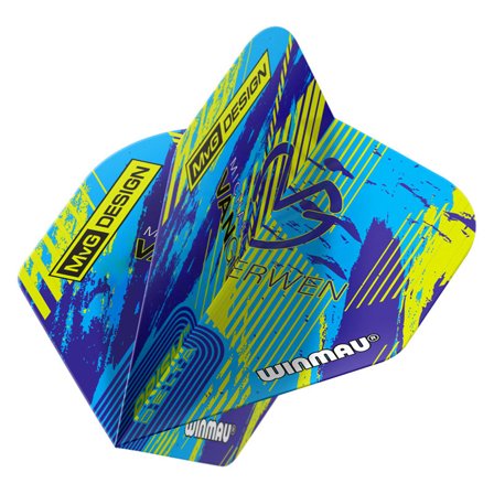 Winmau Dart Flights Standard Delta MVG Prism Blue Purple Yellow 100 Micron 3 Sets 9 Flights Professional Player Translucent Design