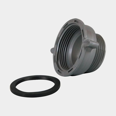 Adaptador de redução para ralo de fundo Barka PA1214, 1 1/2" G (BSP) (fêmea) para 1 1/4" G (BSP) (macho), plástico, branco