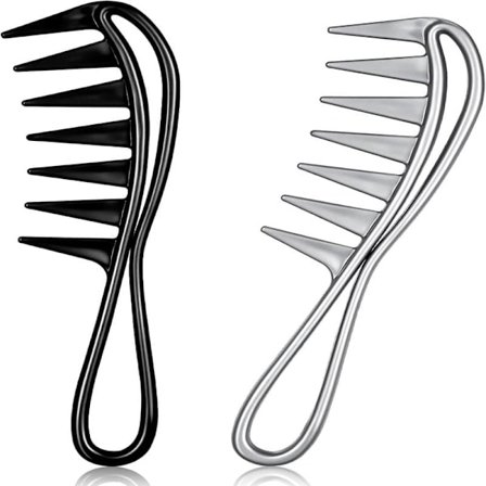 2-pak bredtandede hajkamme, salon bredtandede hajkamme krøllet hår salon frisørkam, kam krøllekam frisurekam salon frisørkam