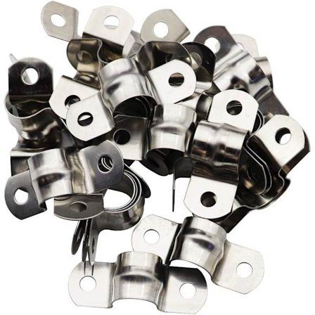 30 stk To-Hulls Beslag U-Bøyle M16 Stiv Rørbeslag Klemme 304 Rustfritt Stål Rørbeslag Spenne Klips Passer for 0,62 tommer Rør