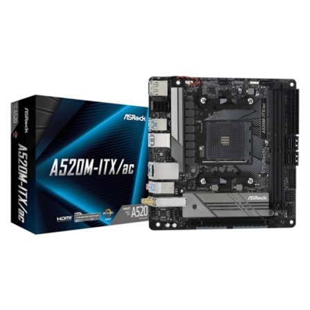 ASRock A520M-ITX/ac - moderkort - mini ITX - Socket AM4 - AMD A520