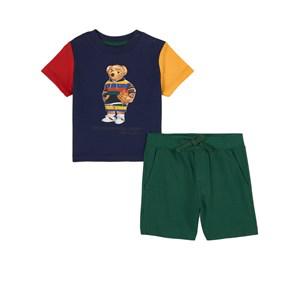 Kids - Ralph Lauren Multicolor Color-blocked T-shirt And Shorts Set 18 Months - Clothing sets - 18 months - Navy