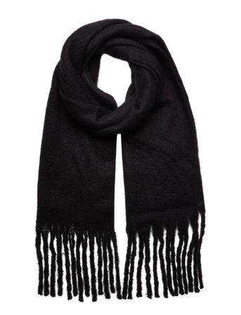 Gina Tricot Soft Chunky Scarf - Black - ONE SIZE