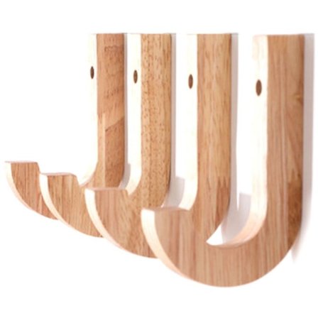 4 st solida träkrokar, lastkapacitet 10 kg, enkel modern väggmonterad krok i trä, heminredning