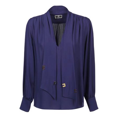 Elisabetta Franchi Long sleeve shirt Blå, Dame Bluser