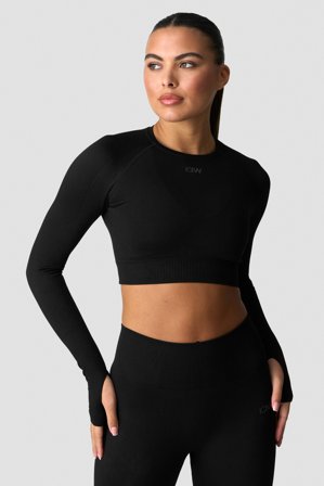 ICANIWILL - Sculpt Seamless Long Sleeve W Black - Langærmet - Damer - Træningstøj fra ICIW