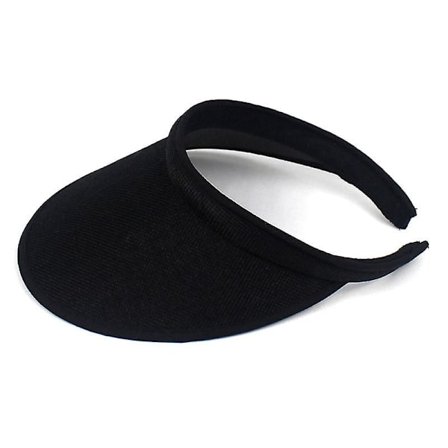 Sommarandningsbar halm solhatt topplös tom solskärm keps hatt damer justerbar natur halm topplös strandresa keps(svart)