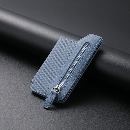 Flip Läder Plånboksfodral för Telefon, Klistra Fast på De Flesta Telefoner, Kortfodral för Telefon (Blå)