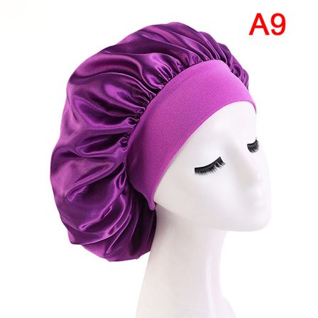 Fashion Big Size Satin Silke Bonnet Sleep Night Cap Hovedbetræk B