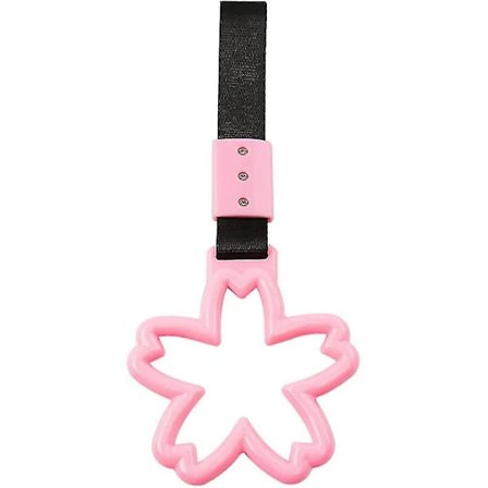 Sakura-formet Bagagerumsadvarselsring Metrohåndtagsring Charm Advarselsring Dekorativ Rem Bildekoration Tilbehør, sort Pink1stk)