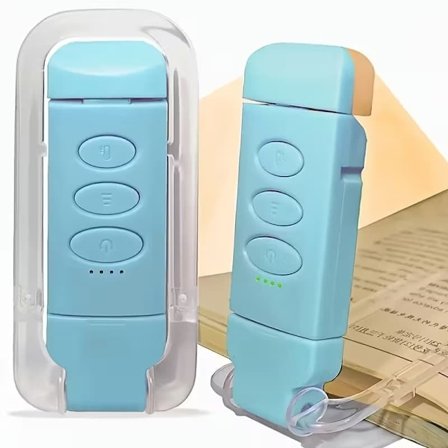 Bærbar LED-leselampe med 360° roterende klemme – USB-lading, 3 farger og justerbar dimmer for Kindle og bøker