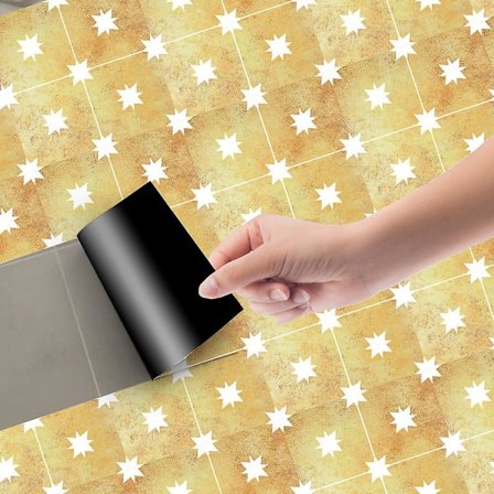 Utrikeshandel kreativ vintage gult mönster vinyl kakel klistermärke DIY klistermärke vägg klistermärke golv klistermärke trappa