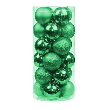 24 stycken 3 cm okrossbara julgranskulor för julgran, bröllop, födelsedagsfestdekoration - mörkgrön 3 cm