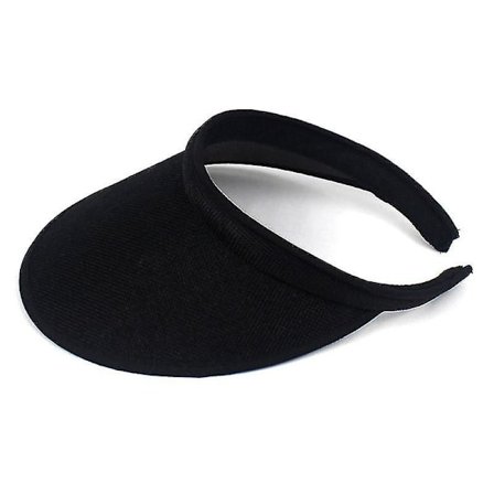 Klipp på solskärm keps bred brätte klipp på huvud keps solskydd för kvinnor(Svart)