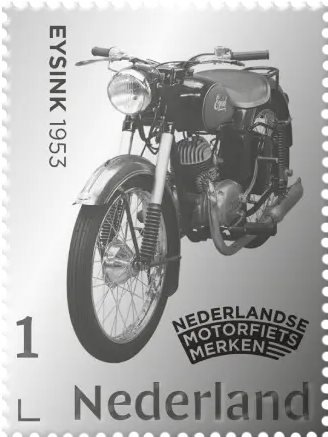 Holland - Motorcykel Eysink 1953 - Postfrisk sølvfrimærke i folder