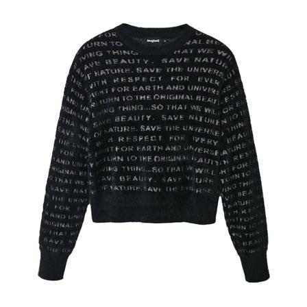 Desigual - Stickade Tröjor & Koftor - Svart - Dam - Storlek: Xl, Dam, Storlek: XL