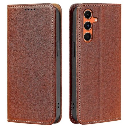 Etui til Samsung Galaxy A16 4G / 5G Pung Etui RFID-blokerende Læder Telefonbeskyttelse Stærk Magnetisk Lukning Brun