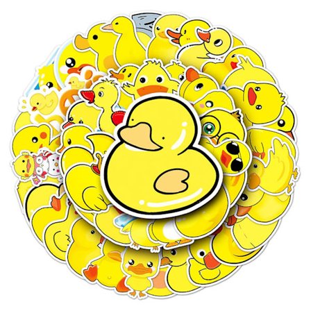 Ande Stickers | 50 stk. gule ande stickers og ande-klistermærker Søde vinyl-klistermærker, vandtætte klistermærker til bærbare computere, vandflasker,