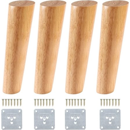 4 stk. tremøbler i tre, 20 cm massive tremøbler i tre, skrå tremøbler i tre for sofa i midten av århundret, kommode og skap