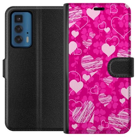 Kompatibelt Lommeboketui til Motorola Motorola Edge 20 Pro PopHjerteMønster