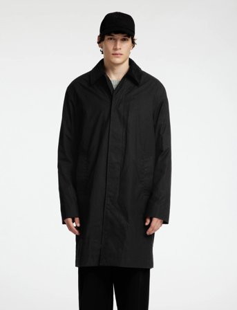 Selected Slhwalter Waxed Cotton Coat - Black - M