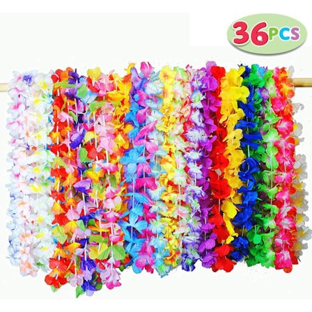 36 kpl Trooppinen Havaijilainen Lei Luau Kukkakorut Kaulakorut Kranssi B